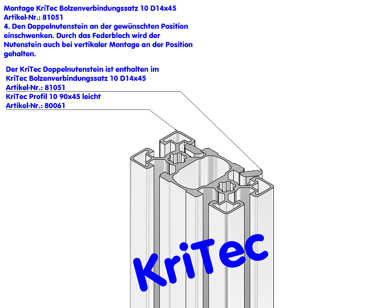 KriTec Bolzenverbindungssatz 10 D14x45