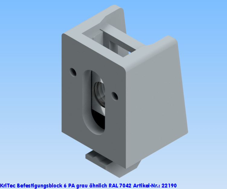 KriTec Befestigungsblock 6 PA grau ähnlich RAL 7042