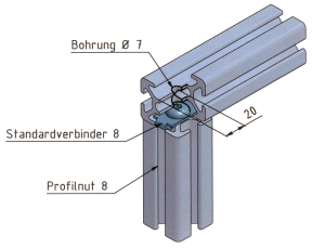 KriTec Standardverbindungssatz 8 Raster 40 VA, rostfrei