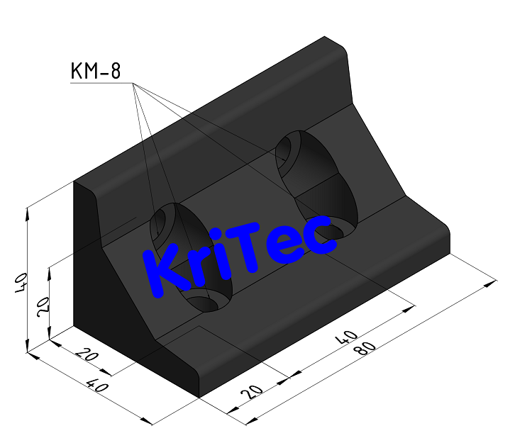KriTec Winkel 8 40x40x80 schwarz