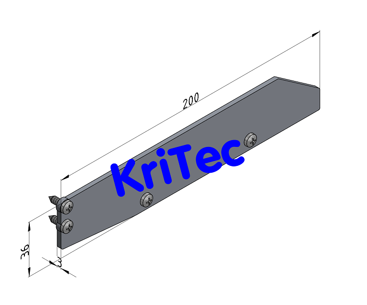 KriTec Regalboden-Abdeckkappensatz 8 200 mit Bordkante St, weißaluminium