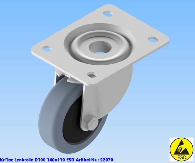KriTec Lenkrolle D100 140x110 ESD
