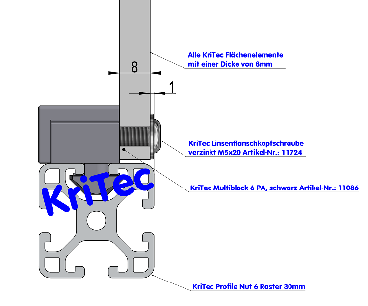 KriTec Multiblock 6 PA, grau