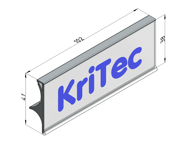 KriTec Beschriftungsprofil D30-100, transparent