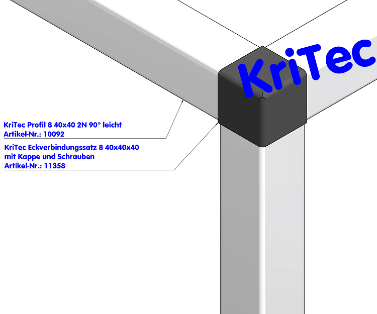 KriTec Eckverbindungssatz 8 40x40x40