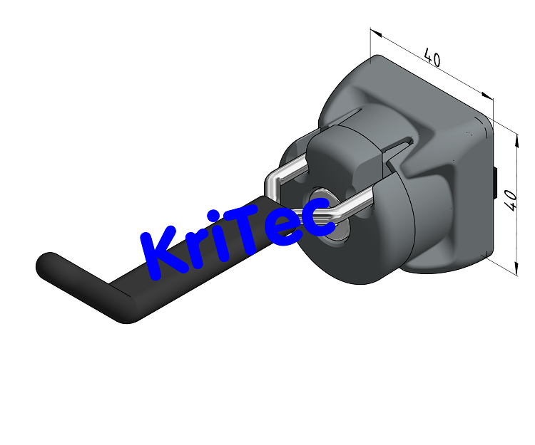 KriTec Haken 10 90x10 Raster 40/ 45/ 50/ 60, grau ähnlich RAL 7042