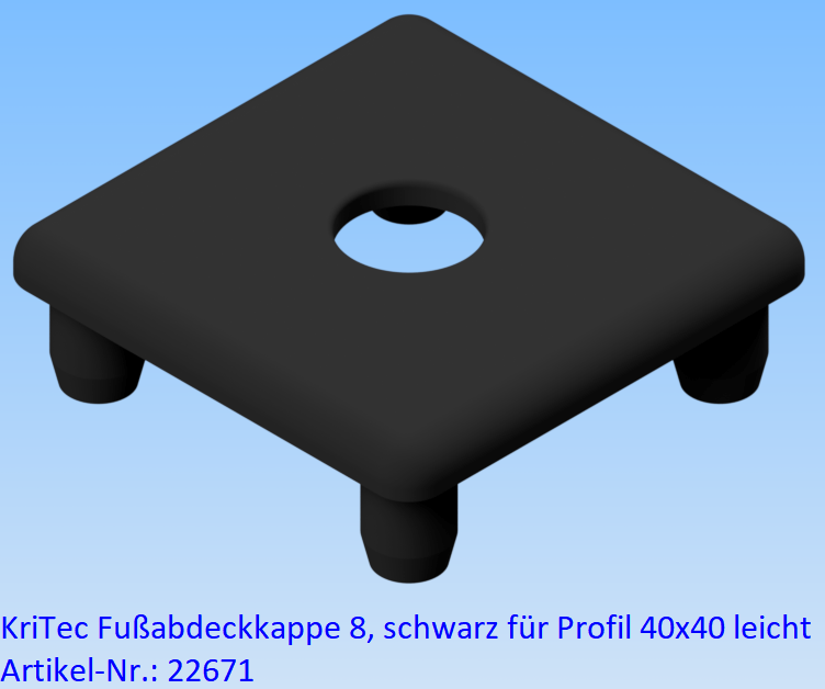 KriTec Fuß-Abdeckkappe 8 für Profil 8 40x40 leicht