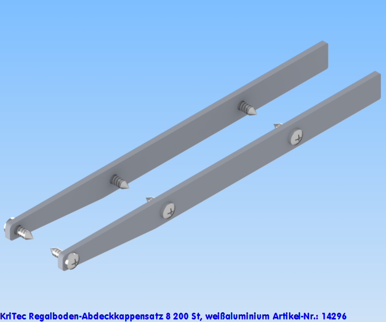 KriTec Regalboden-Abdeckkappensatz 8 200 St, weißaluminium