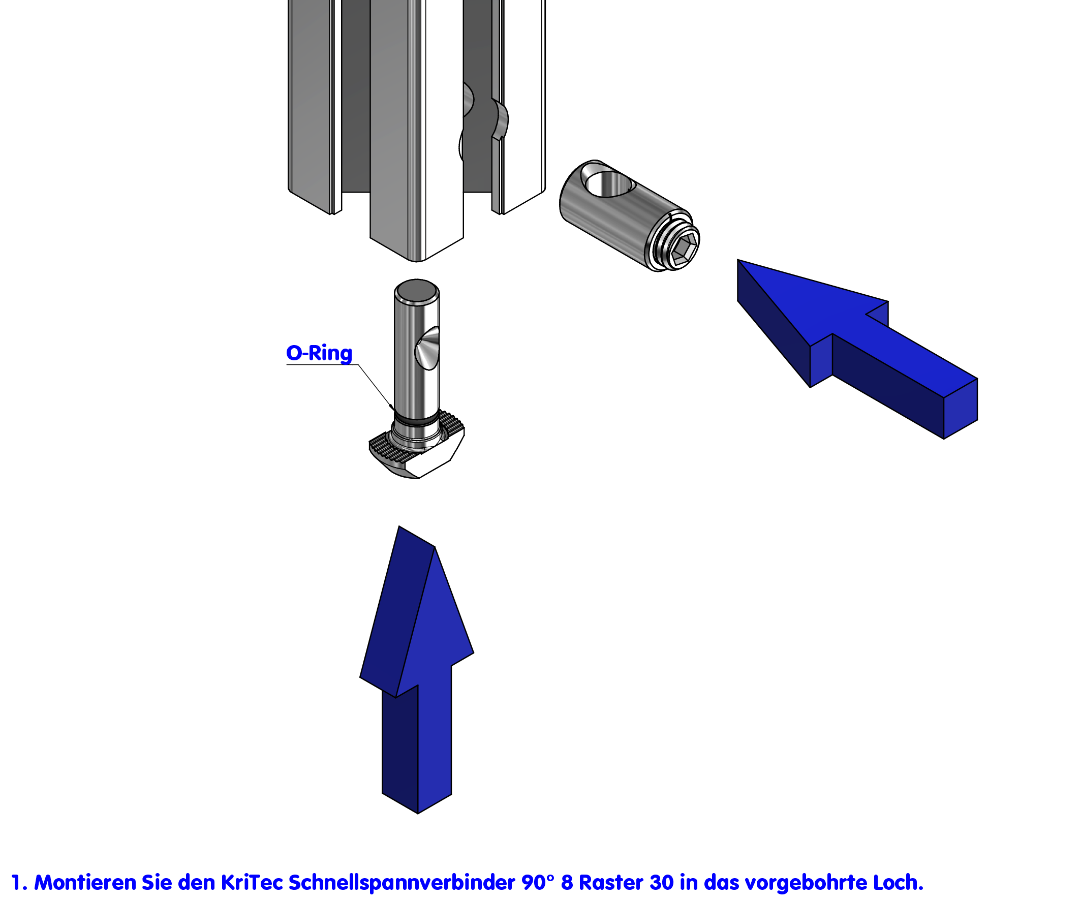 KriTec Schnellspannverbinder 90° 8 Raster 30