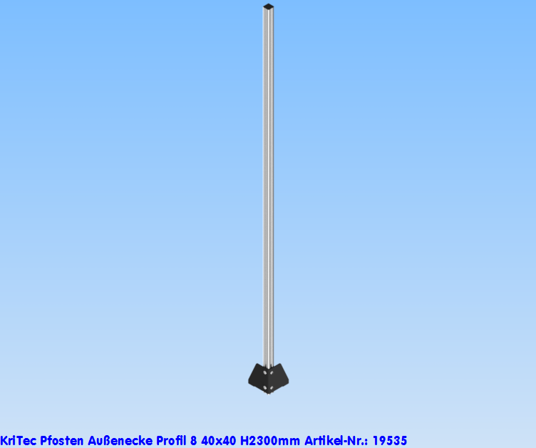 KriTec Pfosten Außenecke Profil 8 40x40 H2.300mm