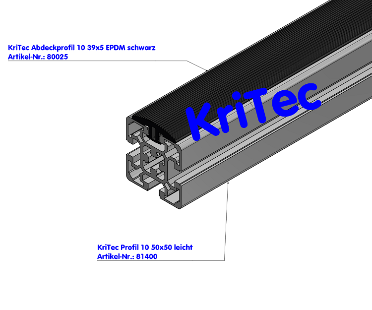 KriTec Abdeckprofil 10 39x5 EPDM schwarz