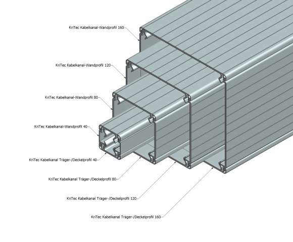 KriTec Kabelkanal-Träger/Deckelprofil 80