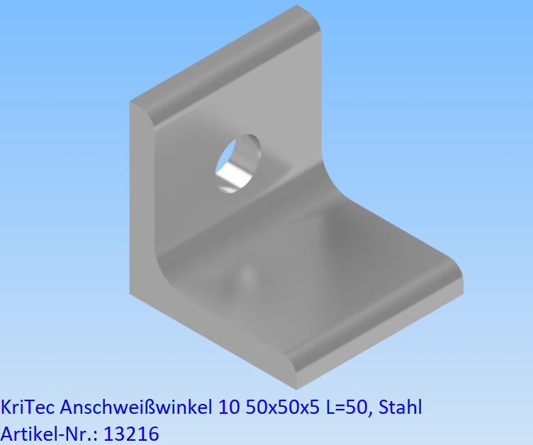 KriTec Anschweißwinkel 10 50x50x5 L=50, Stahl