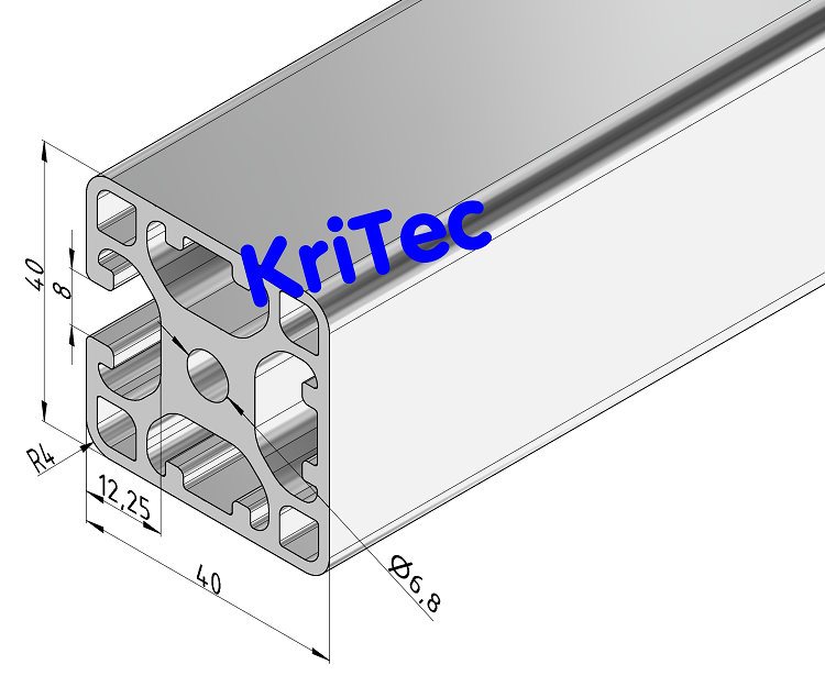 KriTec Profil 8 40x40 3N leicht