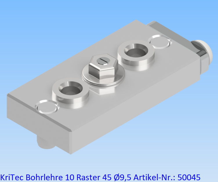 KriTec Bohrlehre 10 Raster 45 Ø9,5