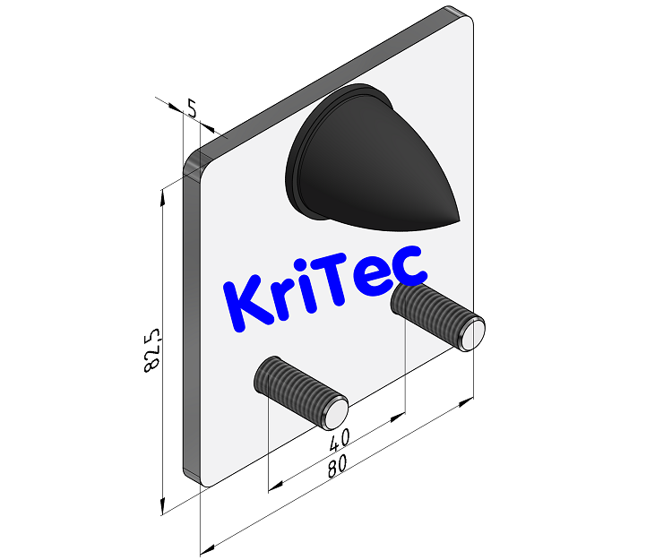 KriTec Schlittenanschlag für Linearschlitten-Profilträgerset 8 80x40 schwer, liegend