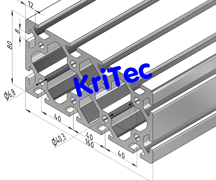 KriTec Profil 8 160x80 schwer