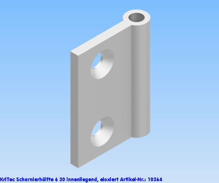KriTec Scharnierhälfte 6 30 innenliegend, eloxiert