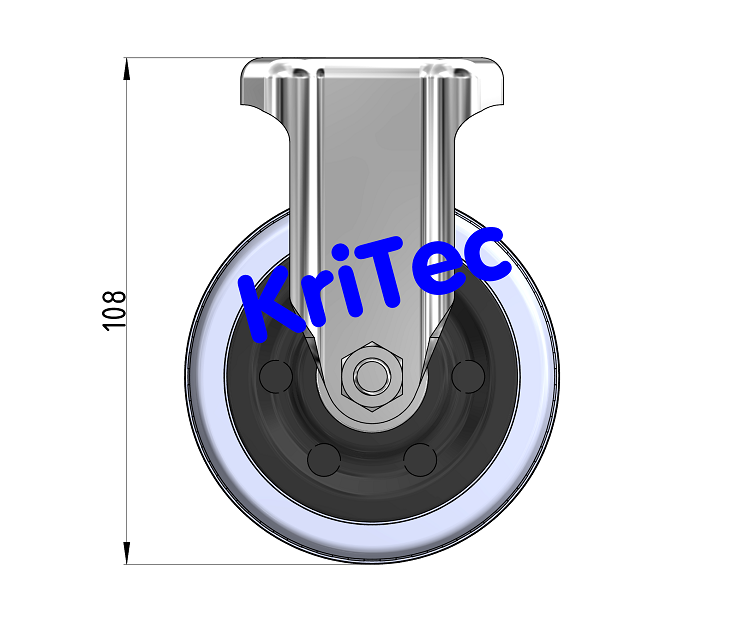KriTec Bockrolle D80 Vollgummi grau