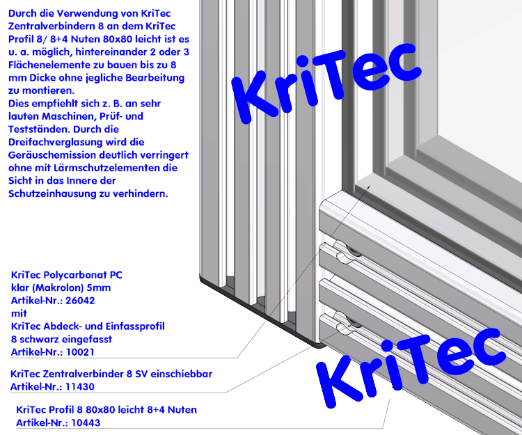KriTec Profil 8 80x80 leicht 8+4 Nuten