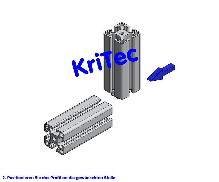 KriTec Turbo-Standardverbindungssatz 8 Raster 40 ohne Bohrung einsetzbar
