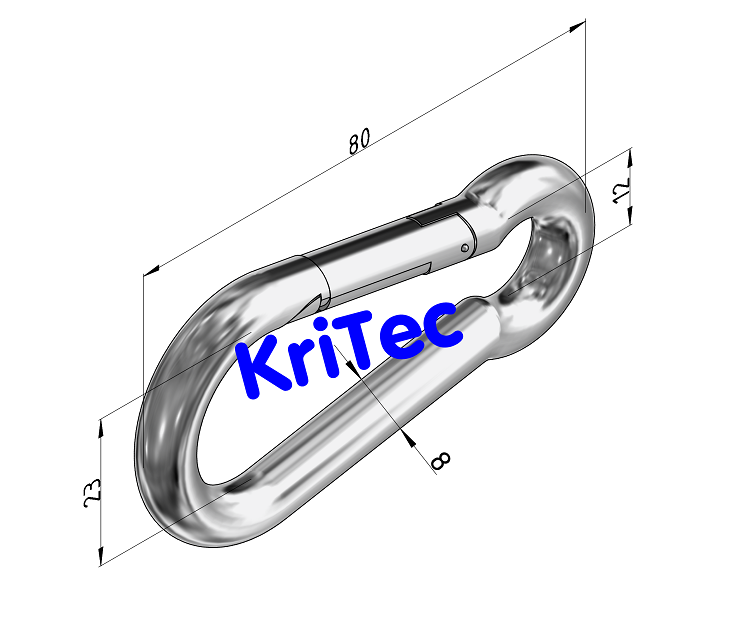 KriTec Karabiner 80 D8, verzinkt
