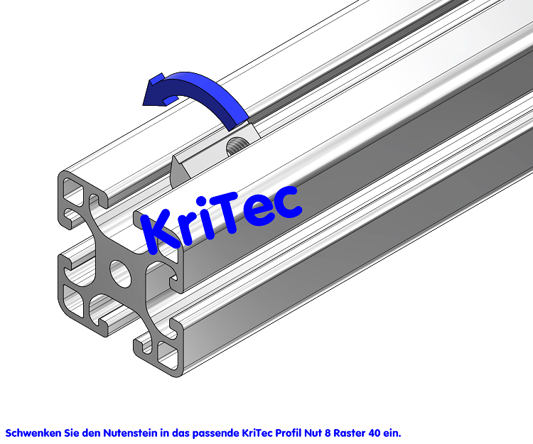 KriTec Nutensteine 8 VA mit Steg rostfrei
