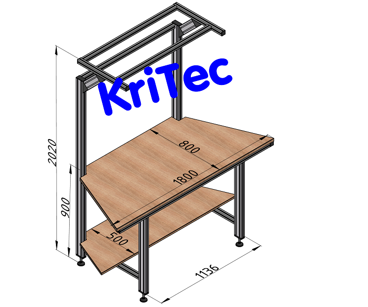 KriTec Basis Segmenttisch Oktagon mittelschwere Version