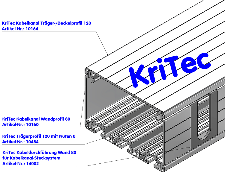 KriTec Kabelkanal-Träger/Deckelprofil 120
