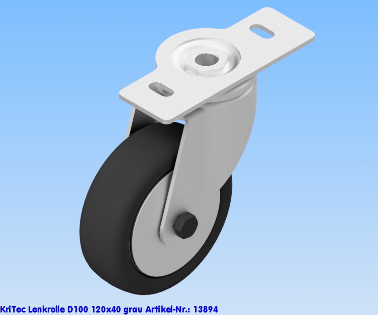 KriTec Lenkrolle D100 120x40 grau