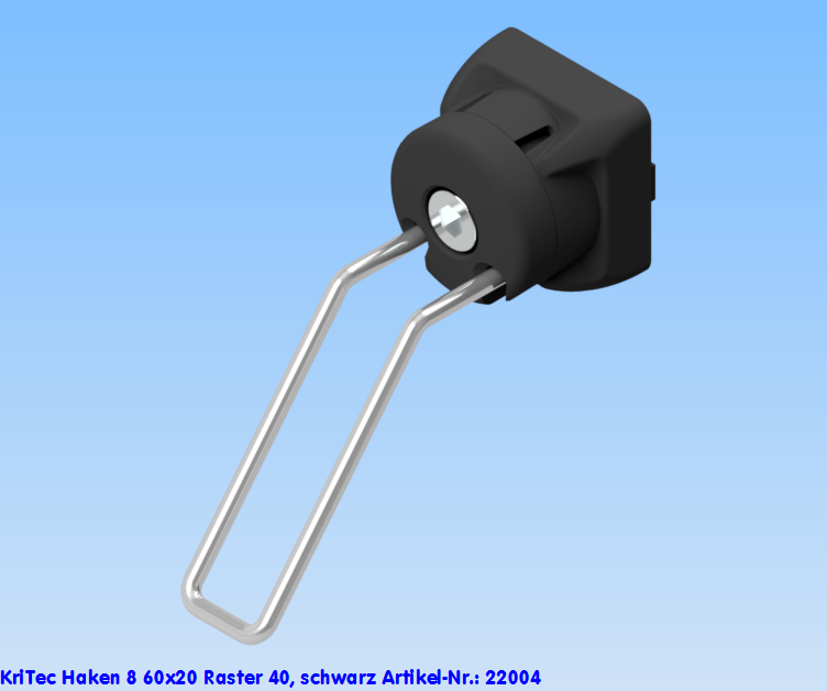 KriTec Haken 8 60x20 Raster 40, schwarz