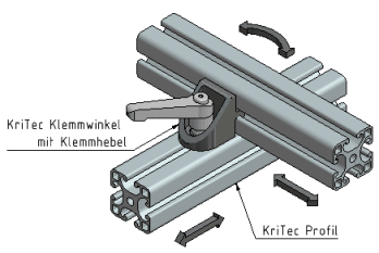 KriTec Klemmwinkel 6 Raster 30 mit Klemmhebel