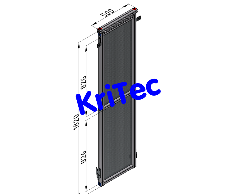 KriTec Schutzzaunelement Nut 8 Raster 40, B500xH2000mm, Schweißgitter 40x40x4 schwarz