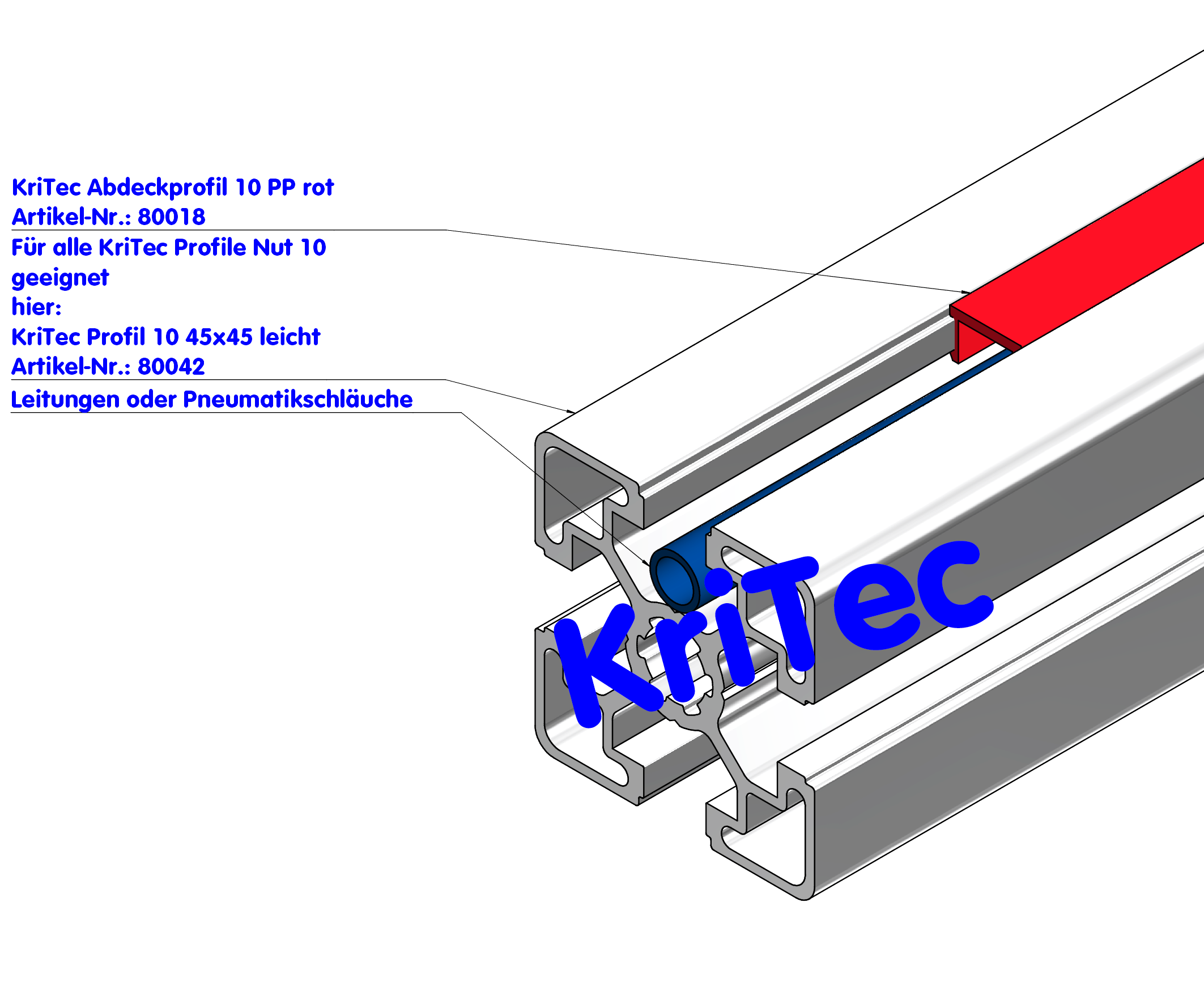 KriTec Abdeckprofil 10 PP rot