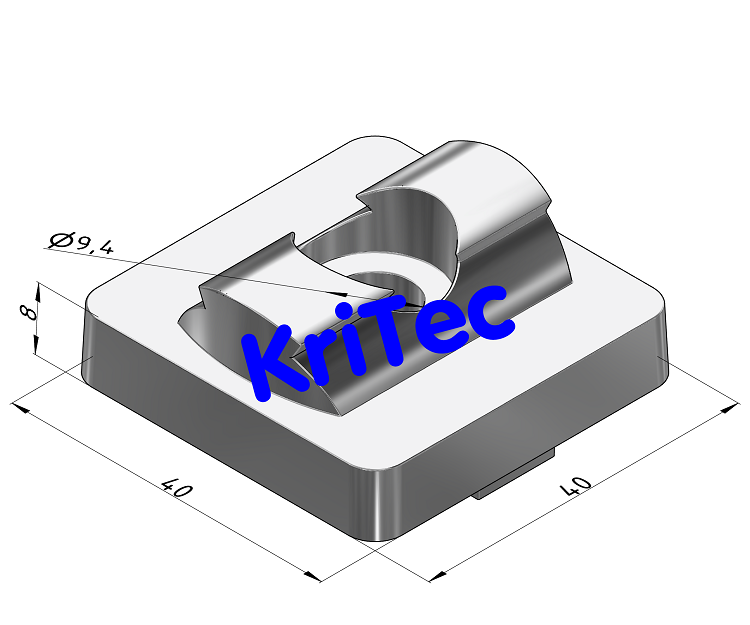 KriTec Adapterplatte 8 D28 mit Nutfixierung Nut 8