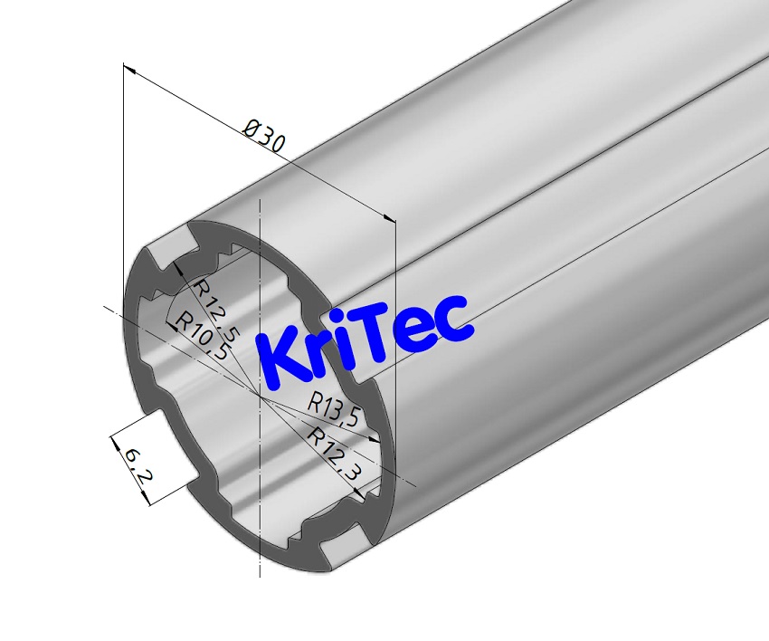 KriTec Profilrohr D30, natur