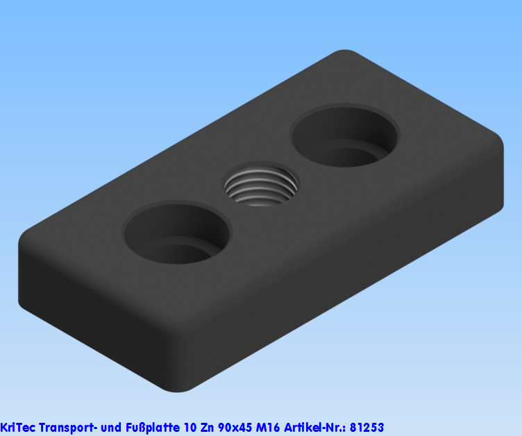 KriTec Transport- und Fußplatte 10 Zn 90x45 M16