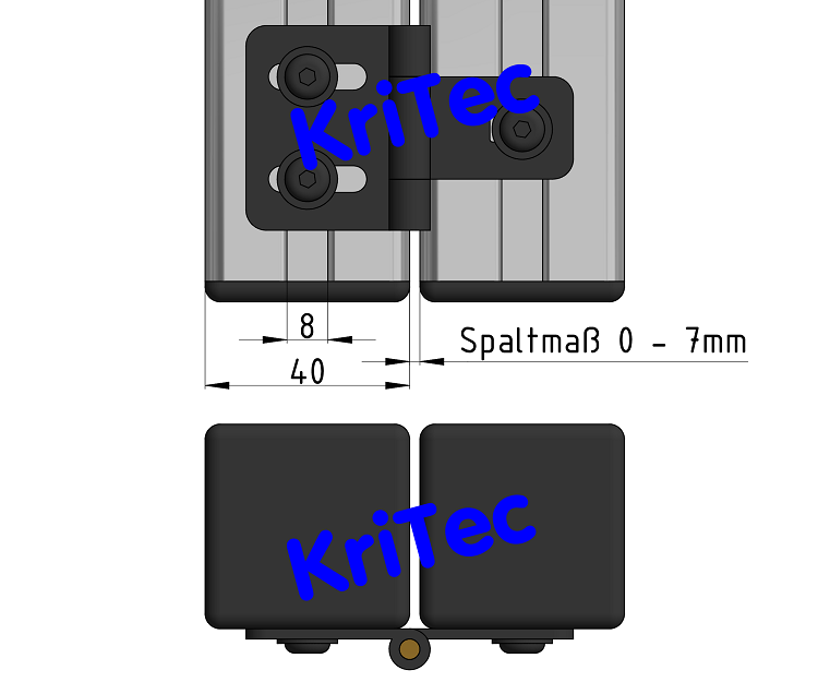 KriTec Scharnier St, schwarz