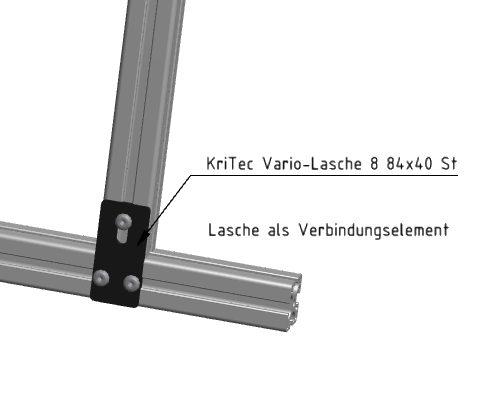KriTec Vario-Lasche 8 84x40x4 Stahl, schwarz
