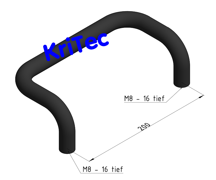 KriTec Handgriff Al 200 gebogen, schwarz