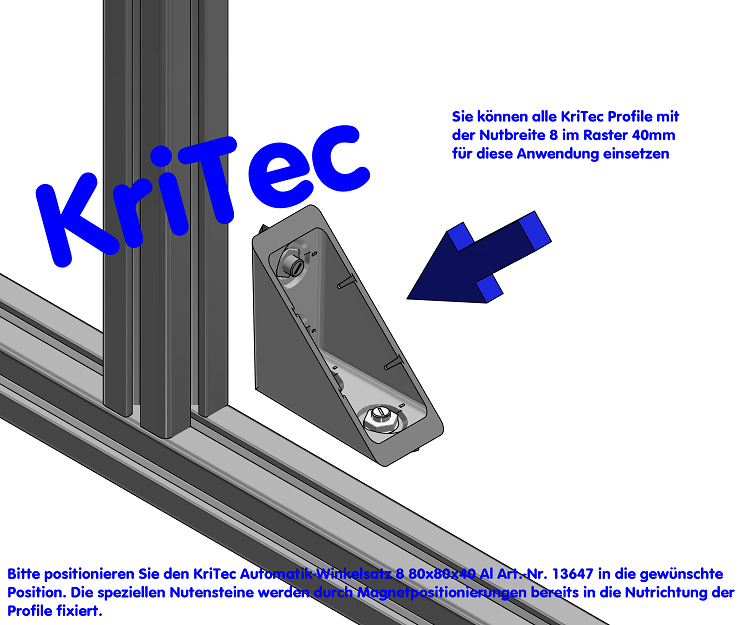 KriTec Automatik-Winkelsatz 8 80x80x40 Al