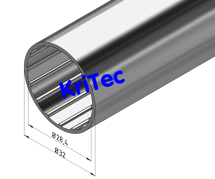 KriTec Rohr D32 Al, natur