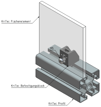 KriTec Befestigungsblock 10 Raster 40 PA schwarz