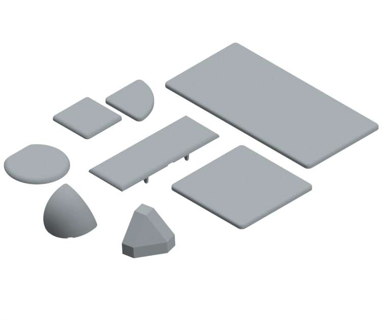 KriTec Abdeckkappen 6 Raster 30 grau