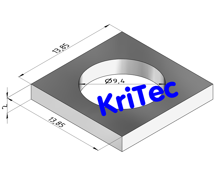 KriTec quadratische Unterlegscheibe Ø9,40/ 13,85
