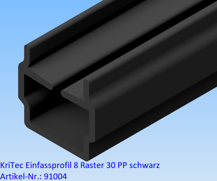 KriTec Einfassprofil 8 Raster 30 PP+TPE schwarz