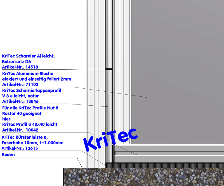 KriTec Aluminium-Bleche eloxiert und einseitig foliert