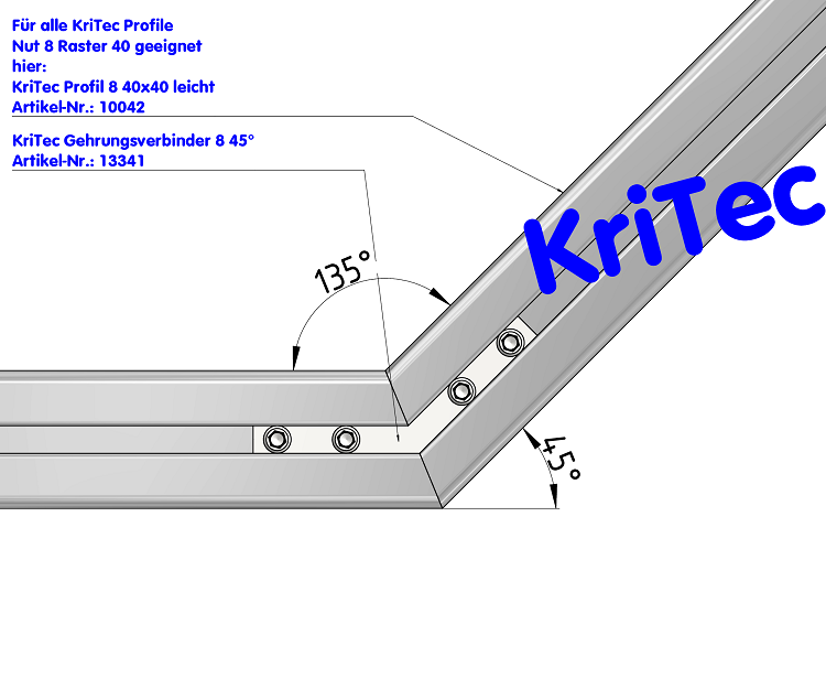 KriTec Gehrungsverbinder 8 45°