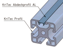 KriTec Abdeckprofil 8 Raster 40, Al schwarz eloxiert
