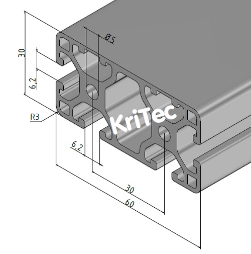 KriTec Profil 6 60x30 2N leicht